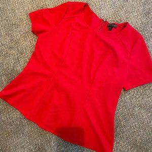 Forever 21 Plus red pemplum top zipper back 2X